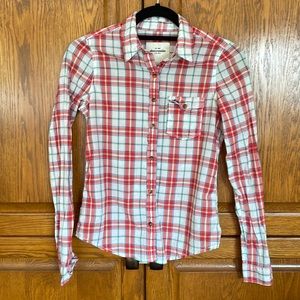 Abercrombie Junior size XS or girls size large abercrombie button up plaid shirt